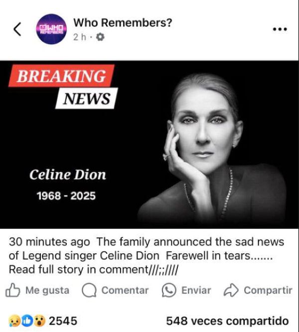 celebrita rumor celin dion morta